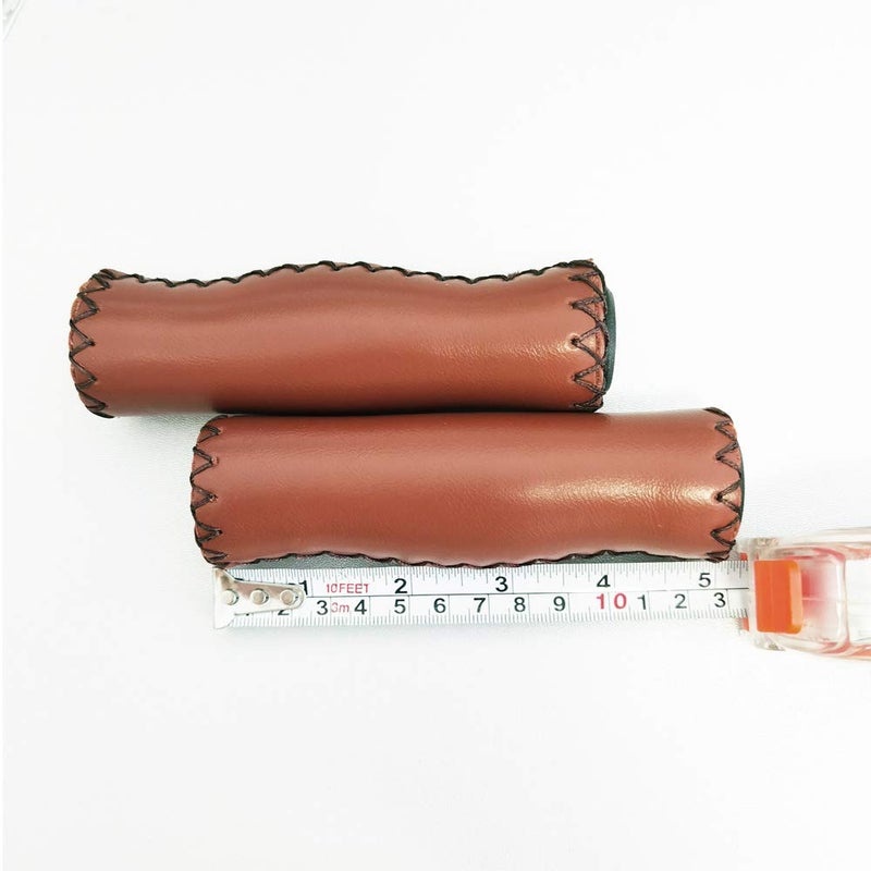 Jonscart Brown Beach Cruiser Bike Bicycle Soft Synthetic Leather Handlebar Cover Hand Grips Bar with End Cap and Needle - Image 4